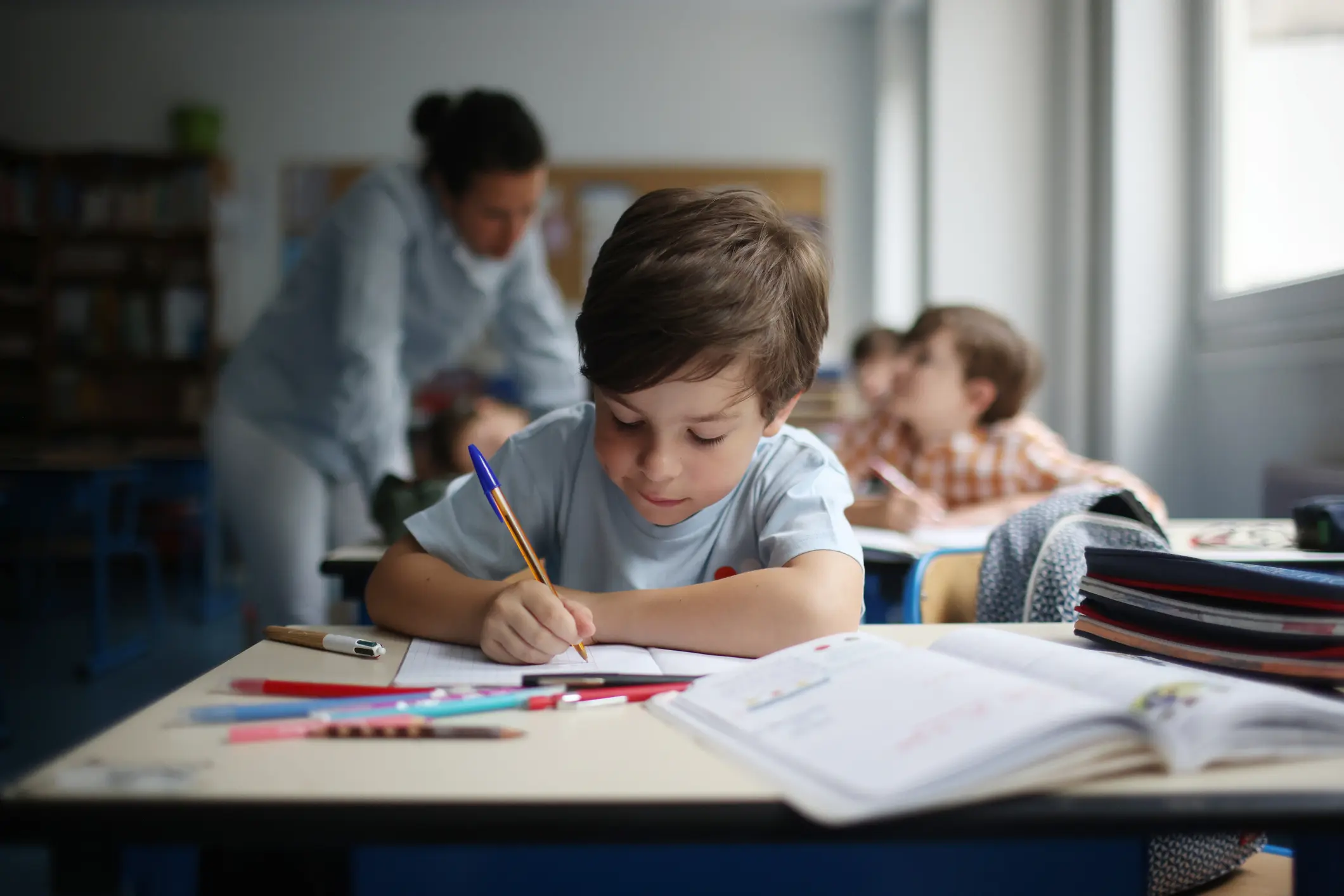 A child at school.
